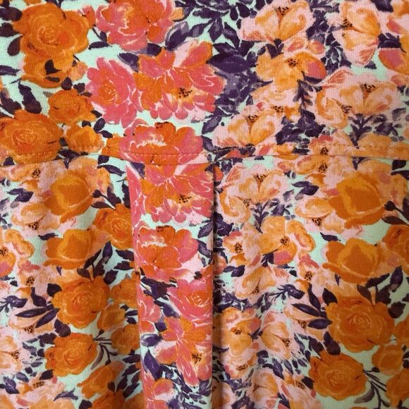 Isaac Mizrahi Live XL Floral Button Front Blouse Long Sleeve Cotton Spandex Top - Picture 8 of 8